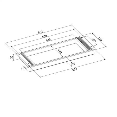 Szuflada podblatowa metalowa